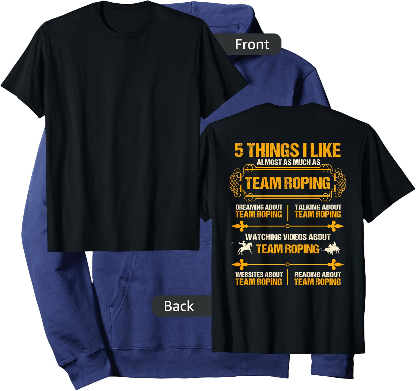 Team Roping Design On Back Of Clothing Hoodie - Hoodie | Navy