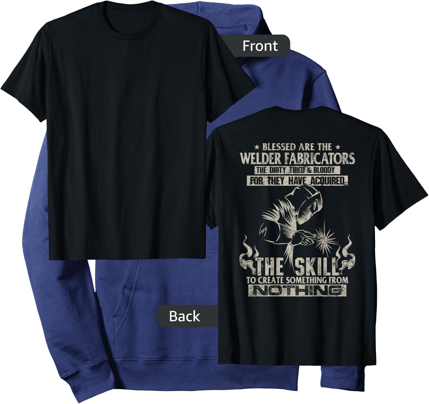 WELDER FABRICATORS Funny Welders Welding Backside (On back) Hoodie - Hoodie | Navy