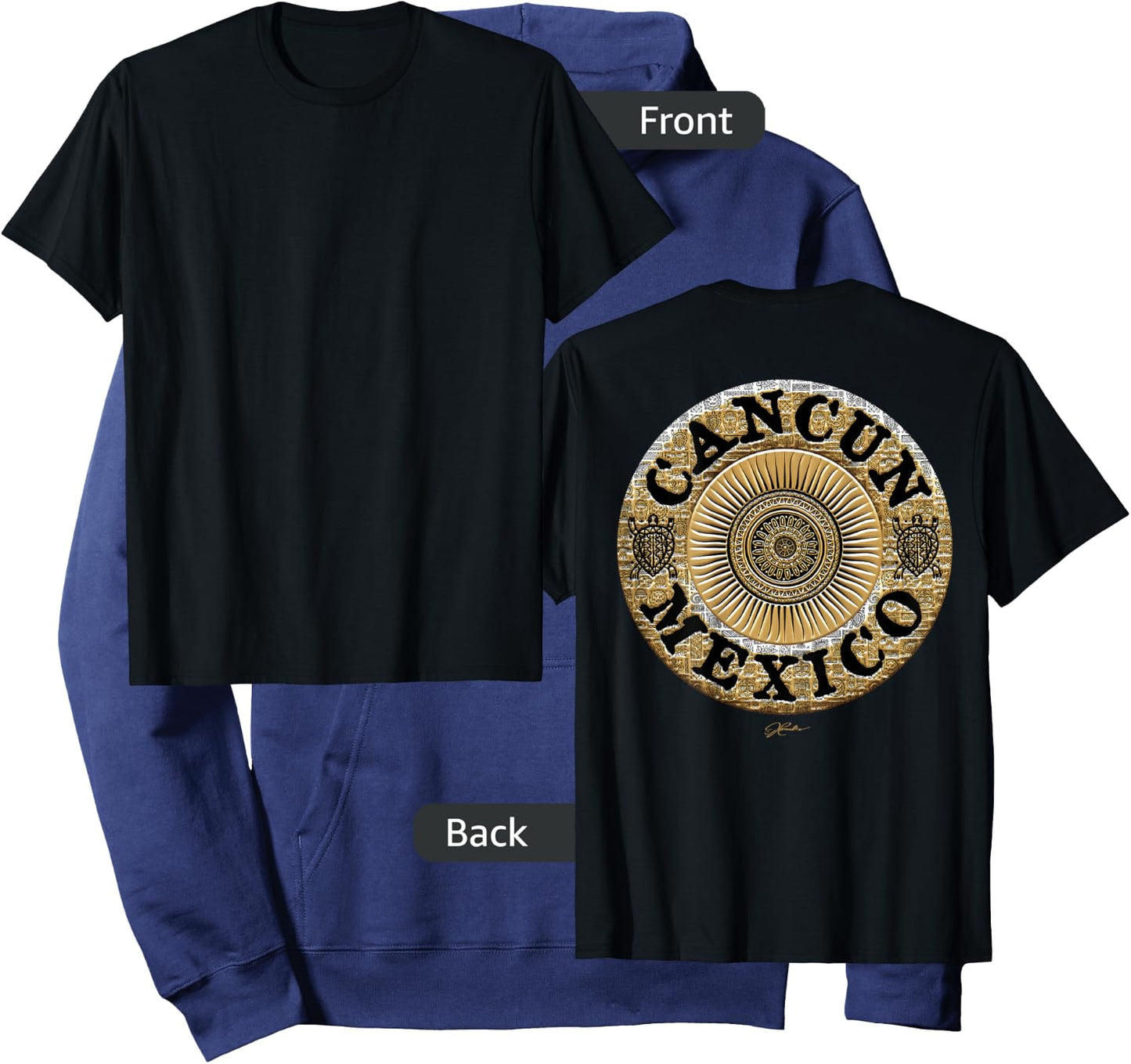 JCombs: Cancun, Mexico, Mayan Sun Hoodie - Hoodie | Navy