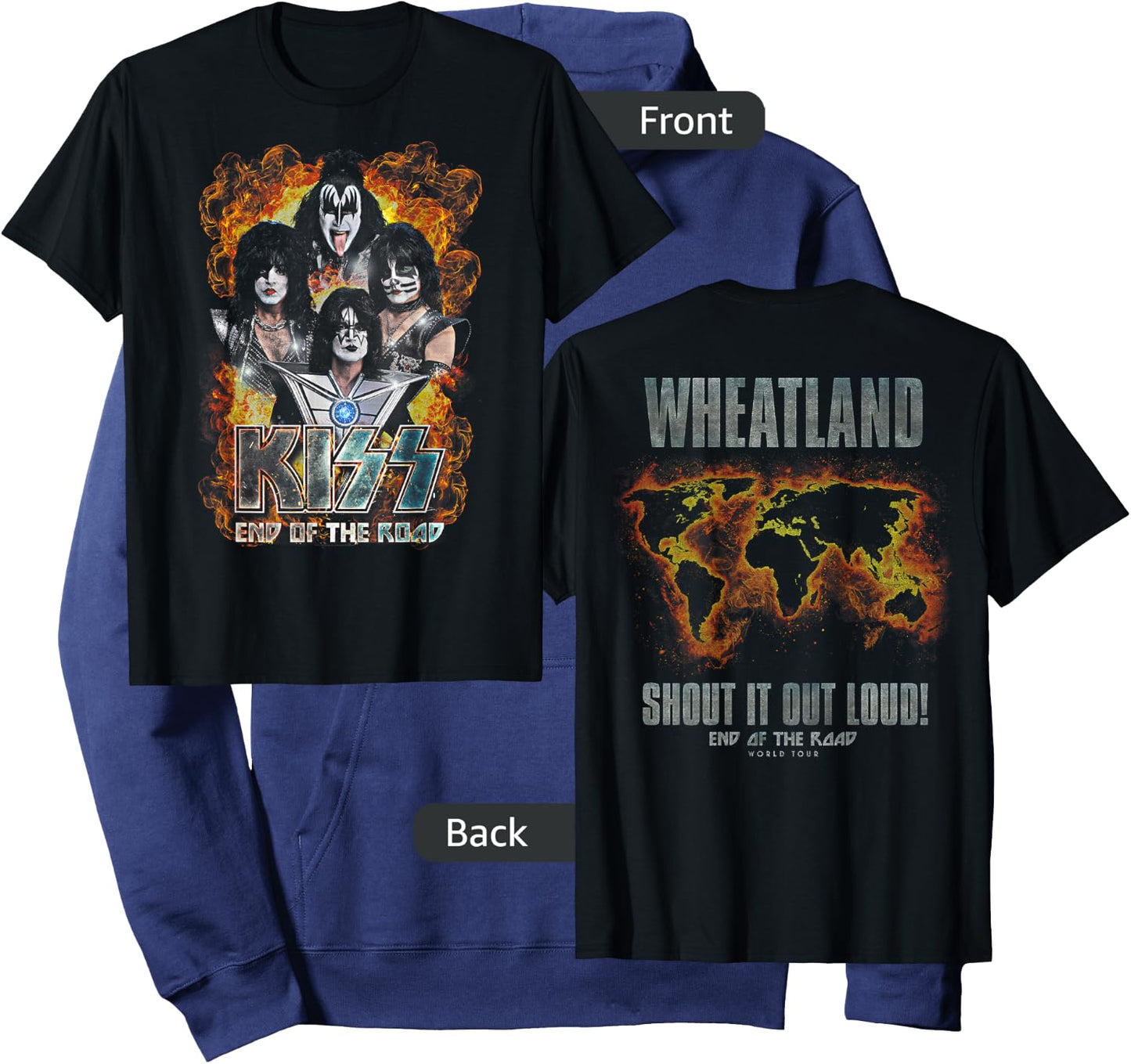 KISS - Exclusive Official End of The Road Tour, Wheatland Hoodie - Hoodie | Navy