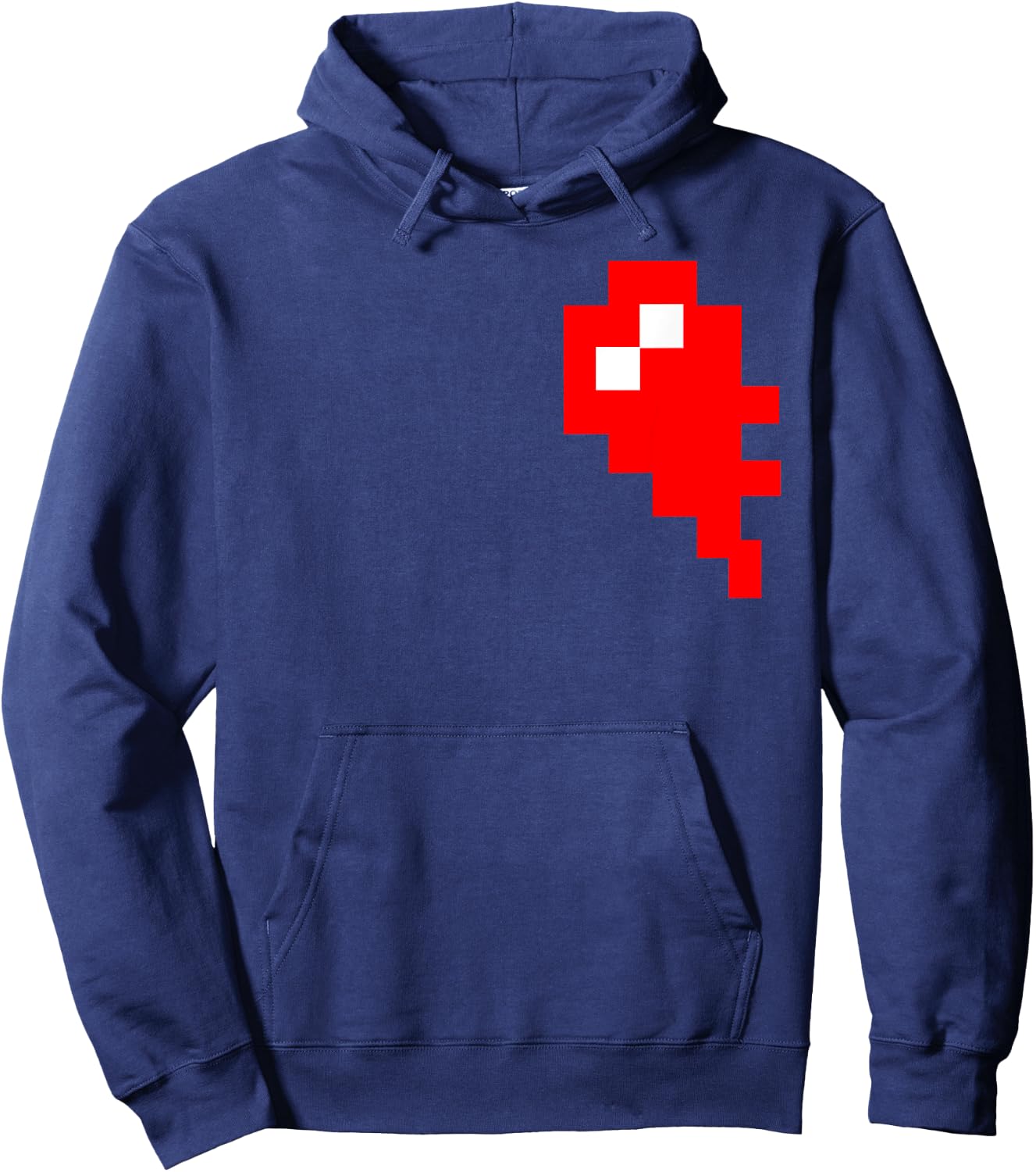 Half Pixelated Heart Matching Gaming Couple Wedding Hoodie - Hoodie | Navy