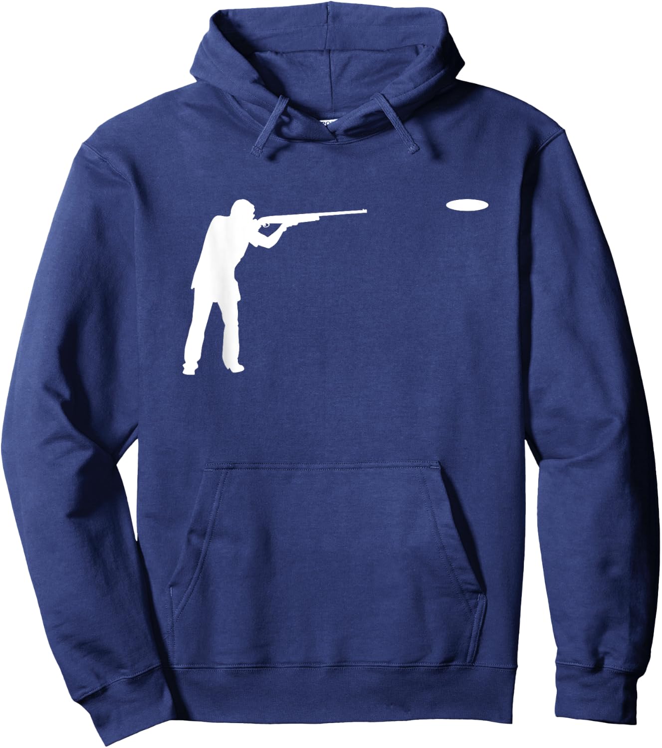 Silhouette Sporting Clays Player Pigeon Target Skeet Shooter Hoodie - Hoodie | Navy