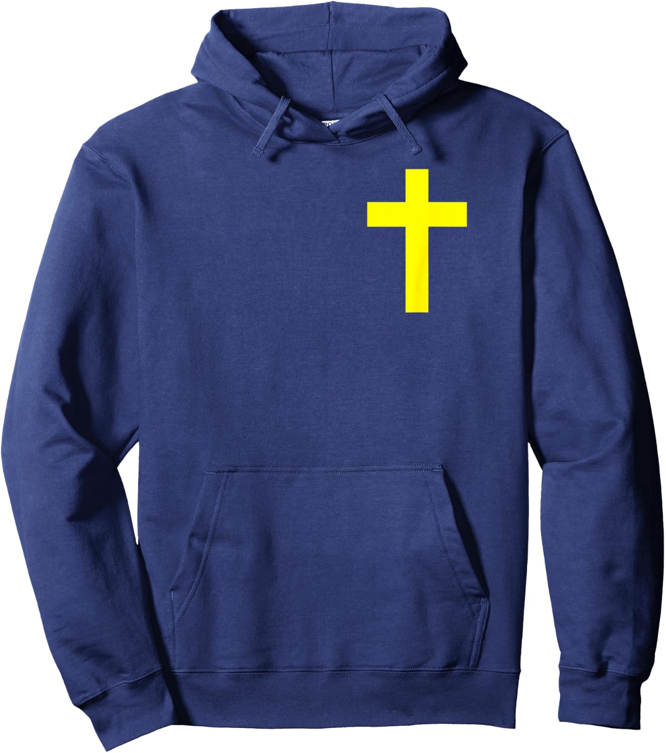 Yellow Cross Jesus Christ Christian Messiah God Christianity Hoodie - Hoodie | Navy