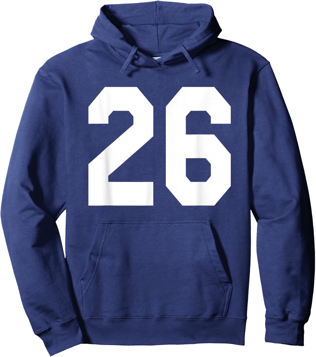 Number 26 Sports Jersey Front and Back Team Player Hoodie - Hoodie | Navy