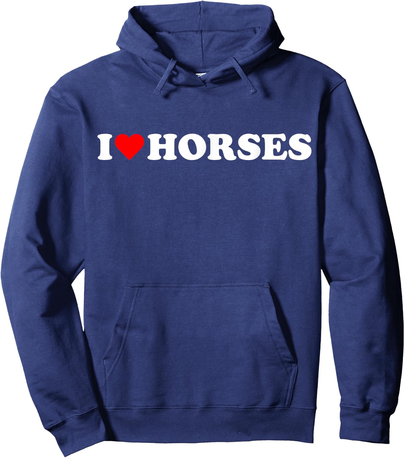 I heart Horses I love Horses cute red heart Horse lover cute Hoodie - Hoodie | Navy