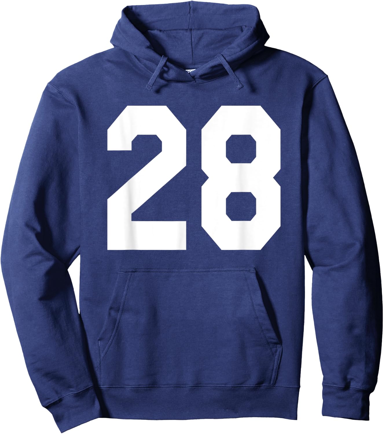 Number 28 Sports Jersey Front and Back Team Player Hoodie - Hoodie | Navy