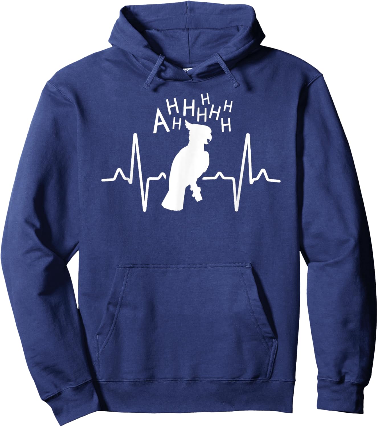 Parrot Shirt Screaming Cockatoo Gifts Heartbeat Hoodie - Hoodie | Navy