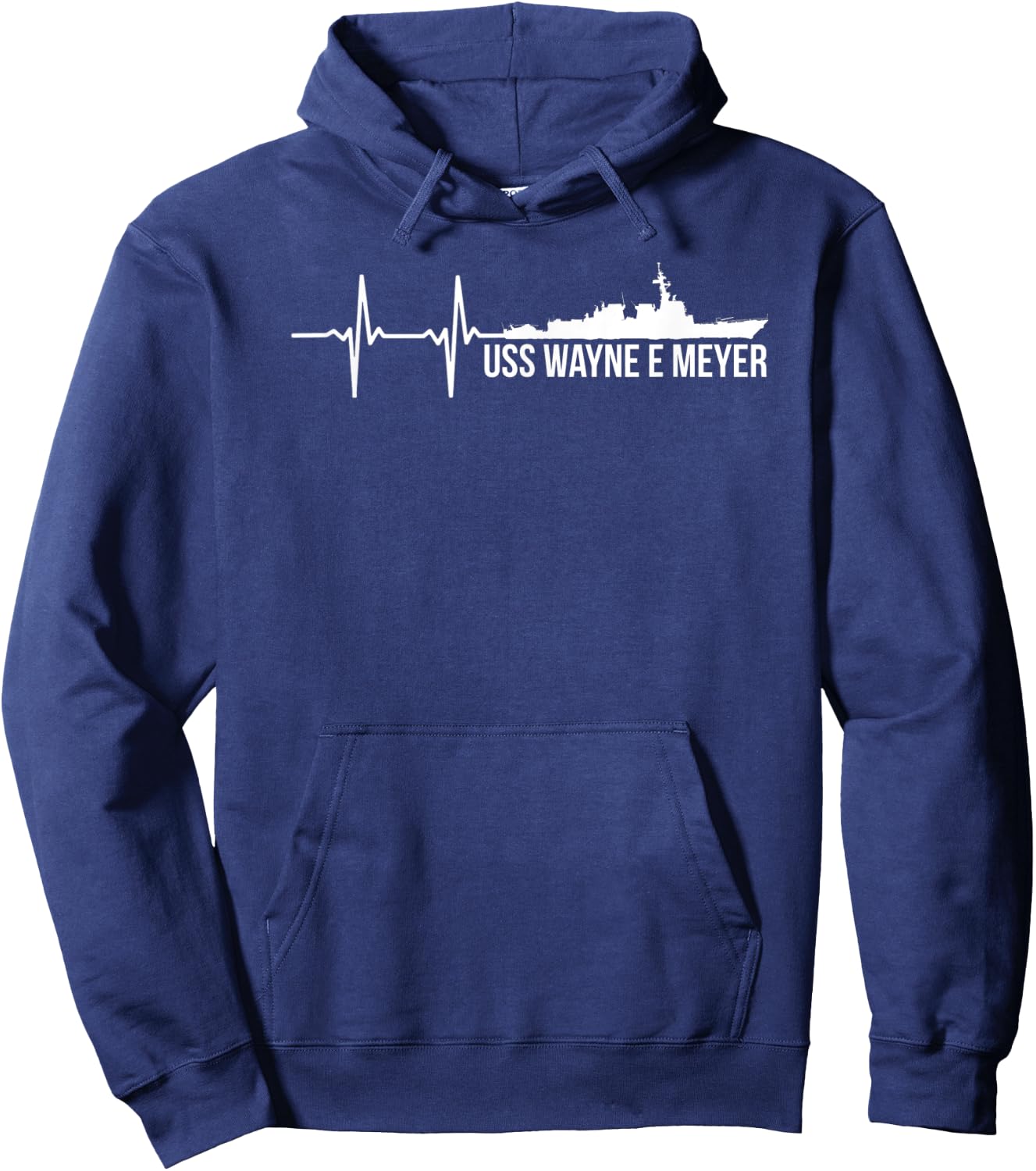 EKG Heartbeat USS Wayne E Meyer DDG-108 Destroyer Hoodie - Hoodie | Navy