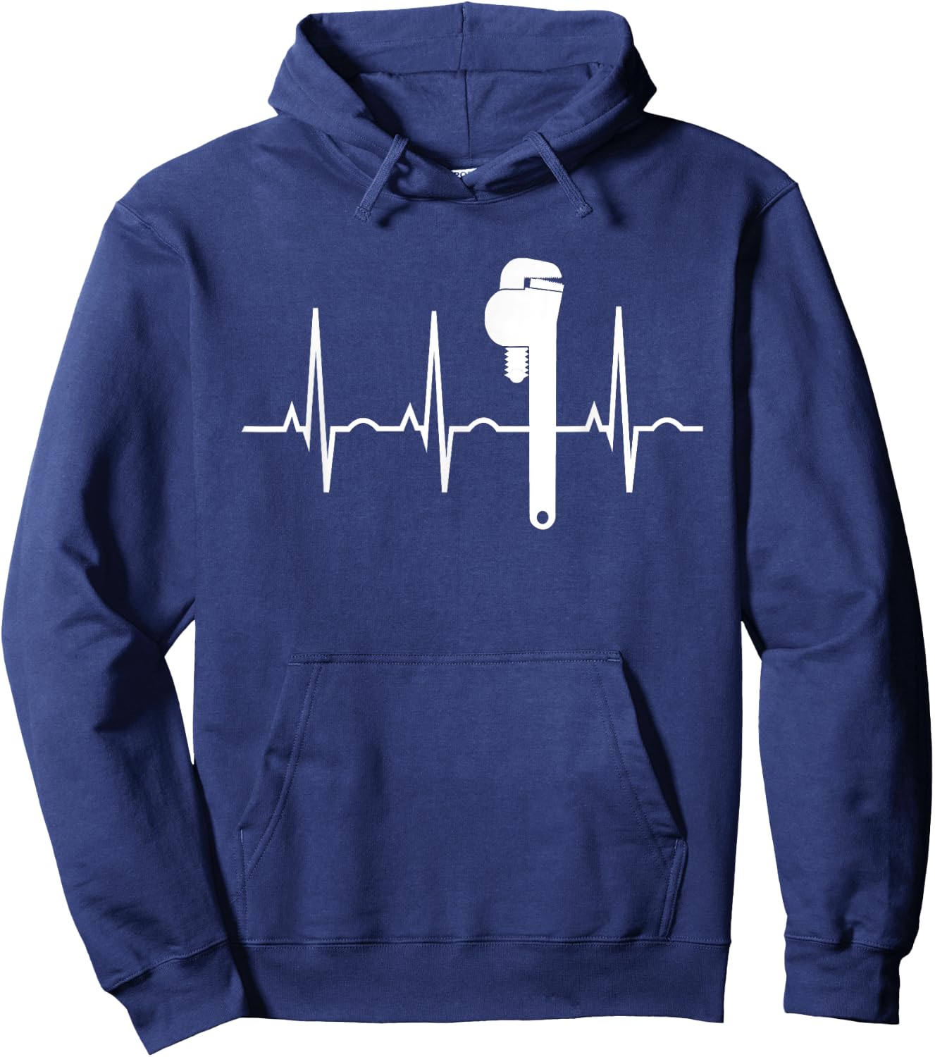 Funny Plumbing Tools Wrench Heartbeat Plumber Gift Hoodie - Hoodie | Navy