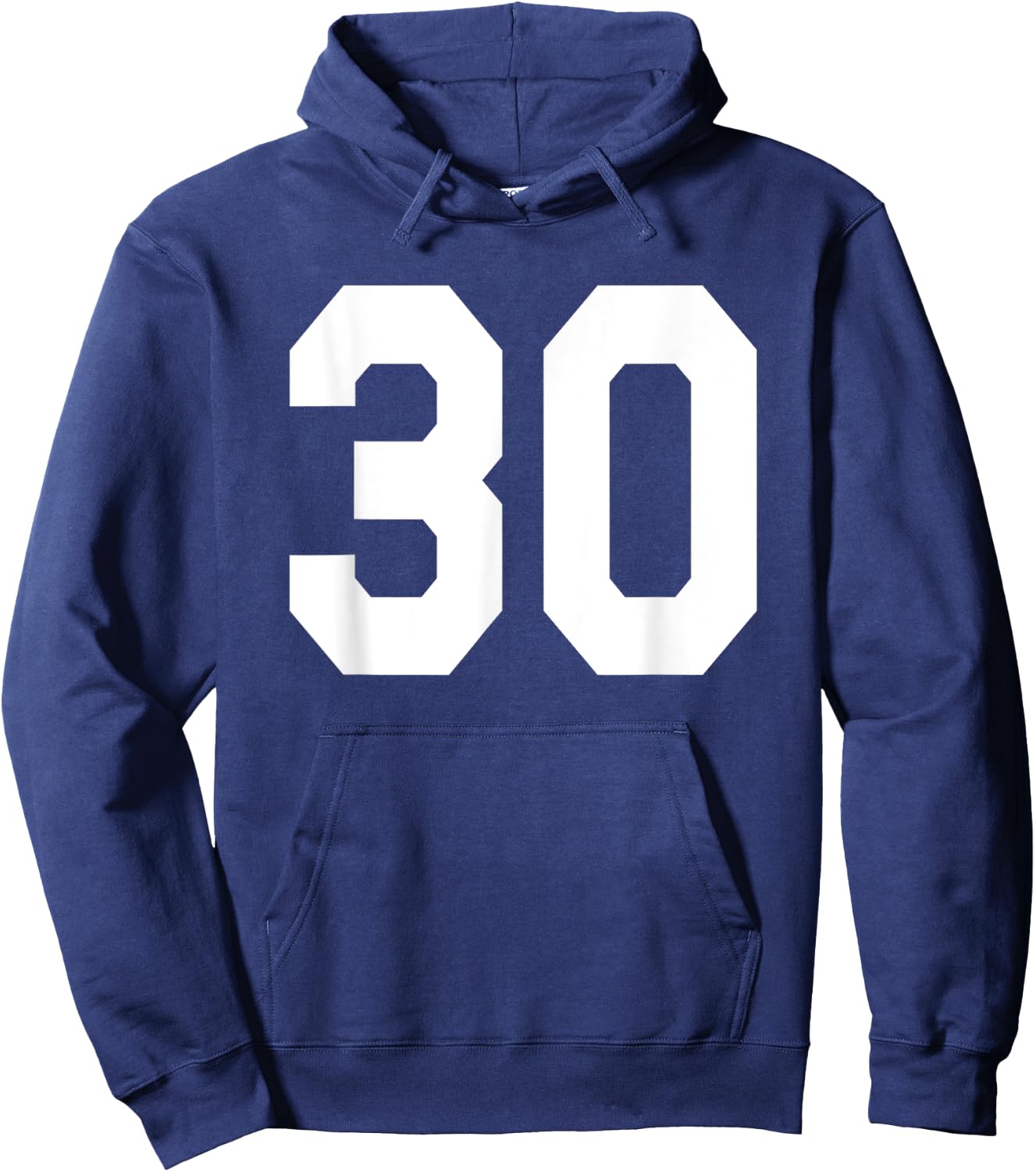 Number 30 Sports Jersey Front and Back Team Player Hoodie - Hoodie | Navy