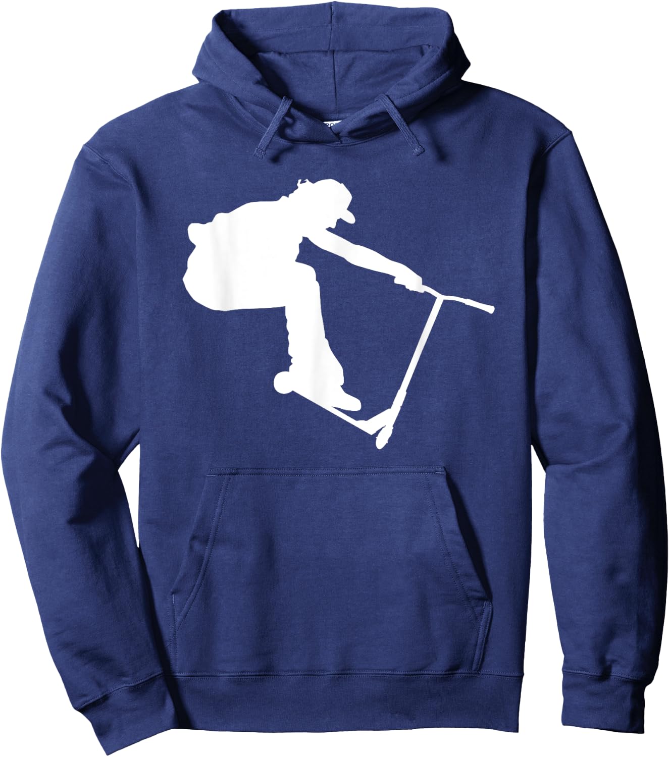 Silhouette Scootering Stunt Scooter Rider Racing Trick Racer Hoodie - Hoodie | Navy