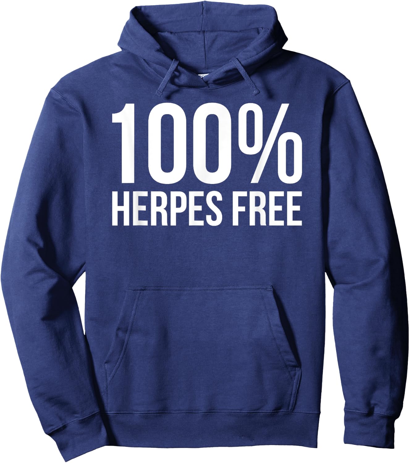 100% Herpes Free Funny Crotch Burn Cream Hoodie - Hoodie | Navy