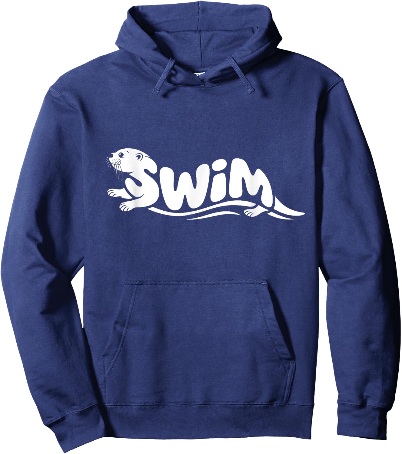 Swim Otter Word Art - Water Fun Nature & Diving Design Hoodie - Hoodie | Navy