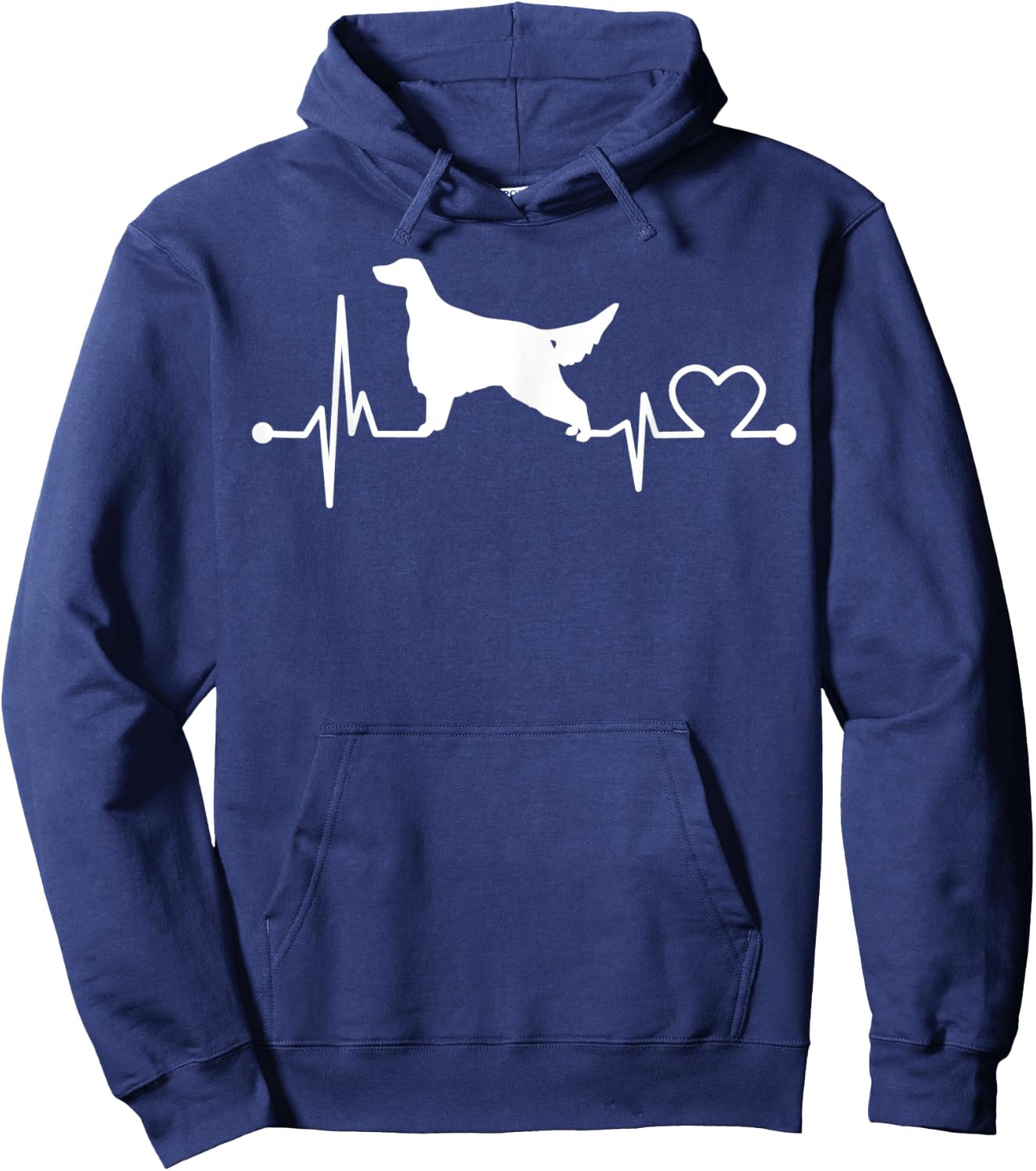 English Setter Heartbeat Funny Dog Pet Gift Kid/Women/Men Hoodie - Hoodie | Navy