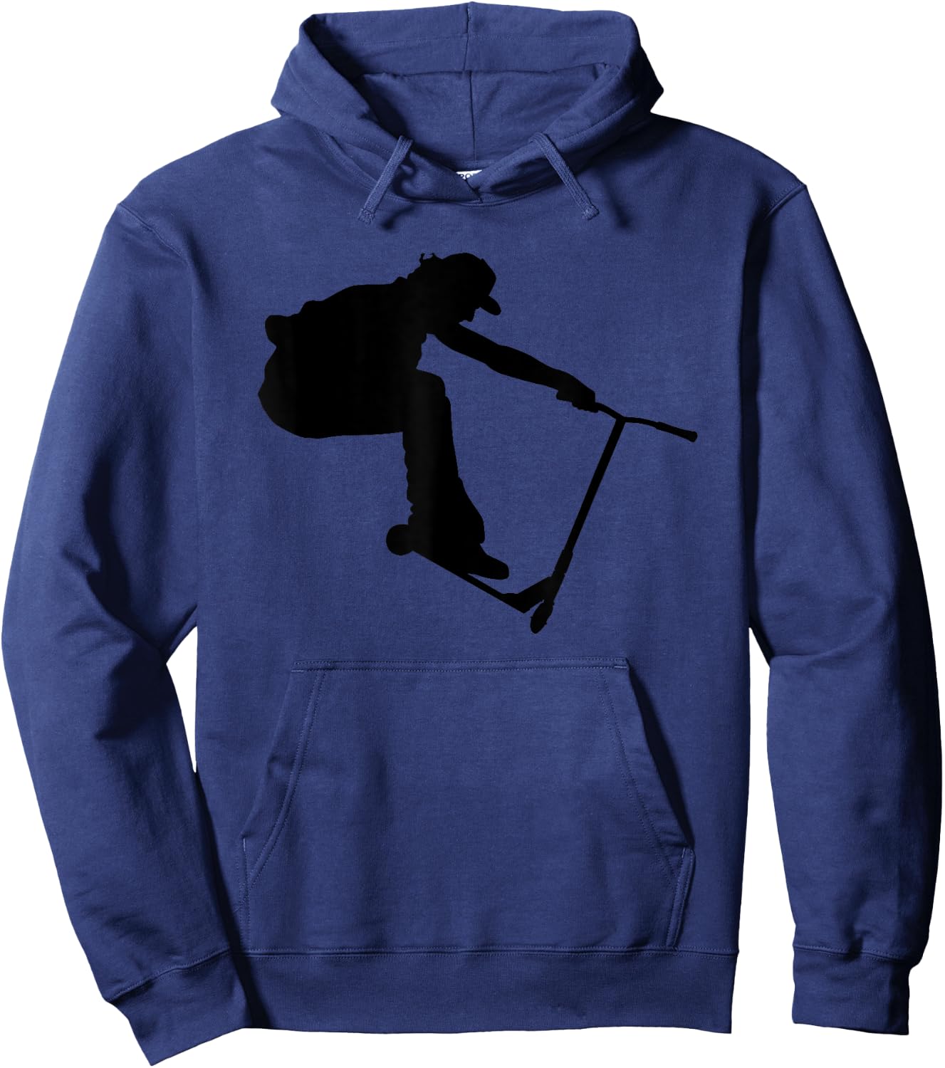 Silhouette Scootering Stunt Scooter Rider Racing Trick Racer Hoodie - Hoodie | Navy