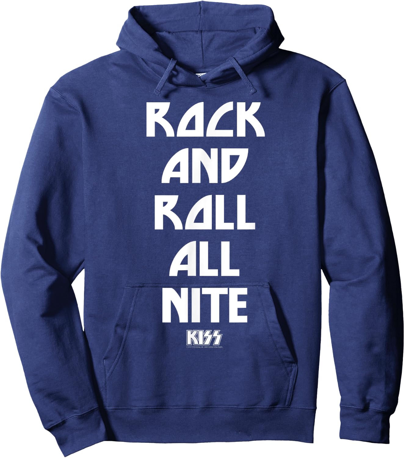 KISS - Rock And Roll All Nite Lyric Hoodie - Hoodie | Navy