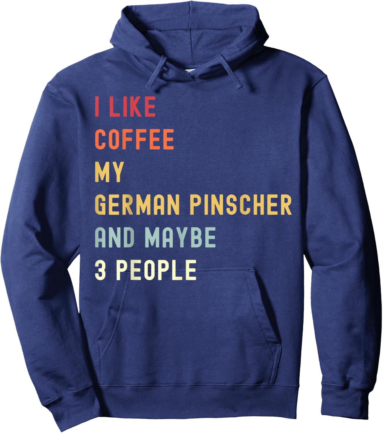 Funny German Pinscher Retro Dog And Coffee Lover Hoodie - Hoodie | Navy