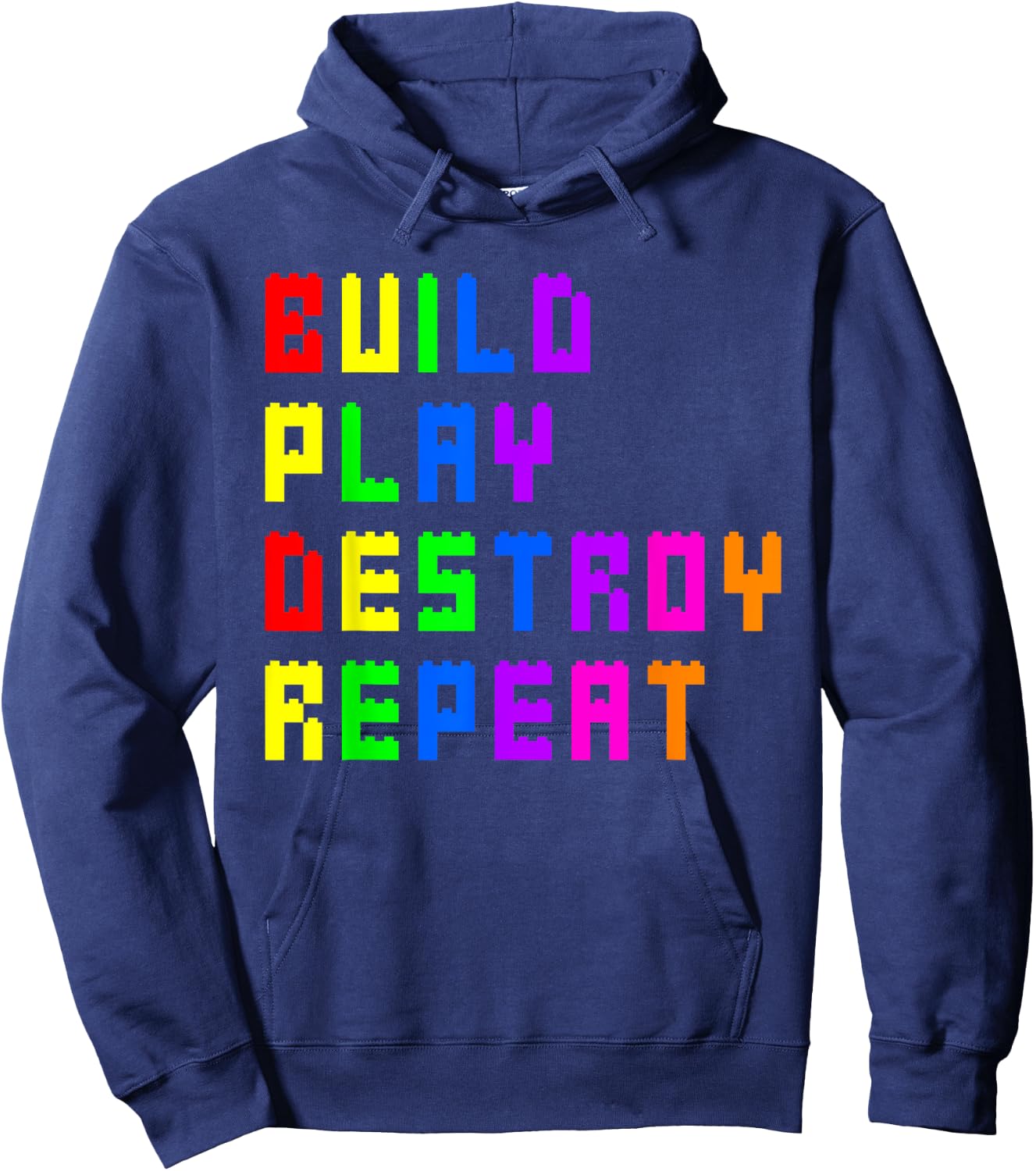 Build Play Destroy Building Blocks Master Builder Engineer Hoodie - Hoodie | Navy