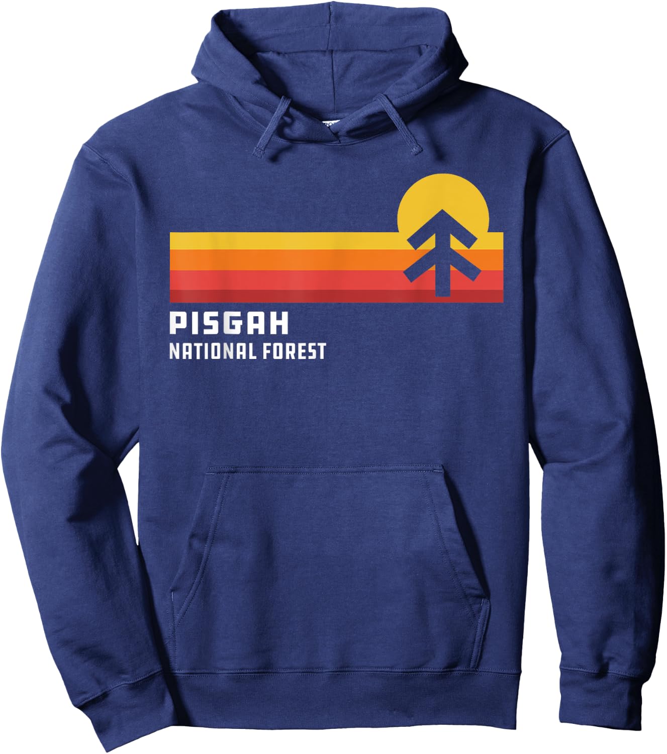 Retro Sunset Pisgah National Forest Asheville North Carolina Hoodie - Hoodie | Navy