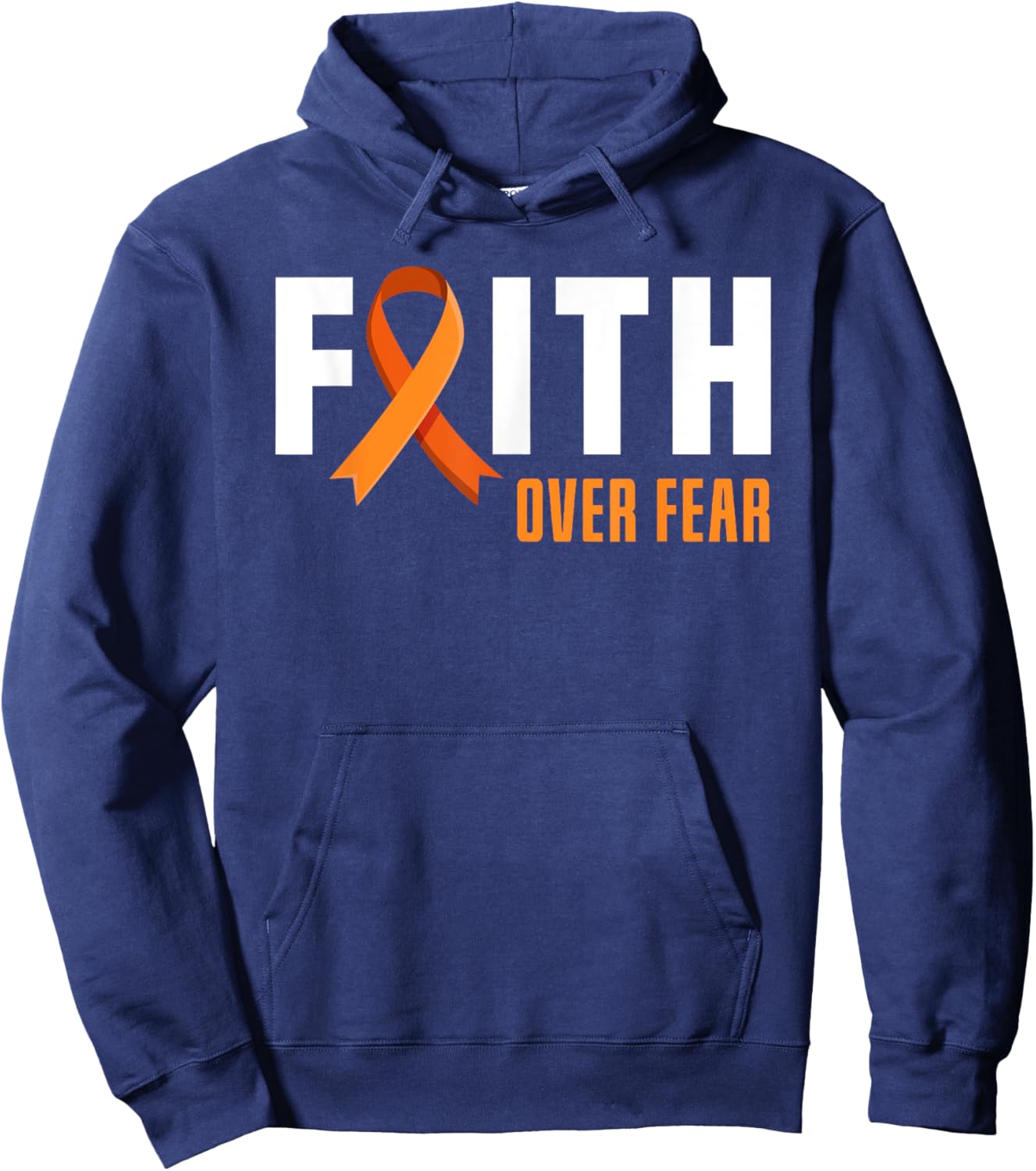 Leukemia Warrior Faith Fear God Leukemia Cancer Awareness Hoodie - Hoodie | Navy