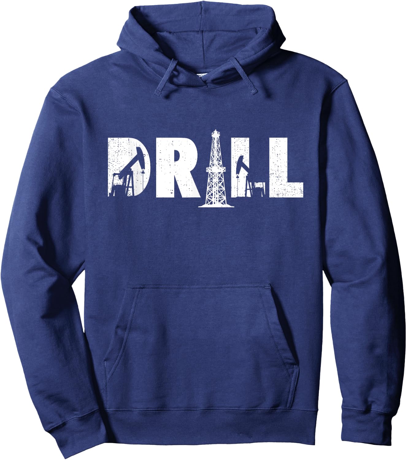 Oil Rig Drill Oilfield Worker Oildrilling Man Oilman Driller Hoodie - Hoodie | Navy