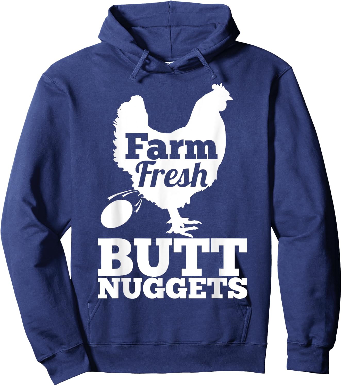 Farm Fresh Butt Nuggets Poultry Farmer Gift Funny Chicken Hoodie - Hoodie | Navy
