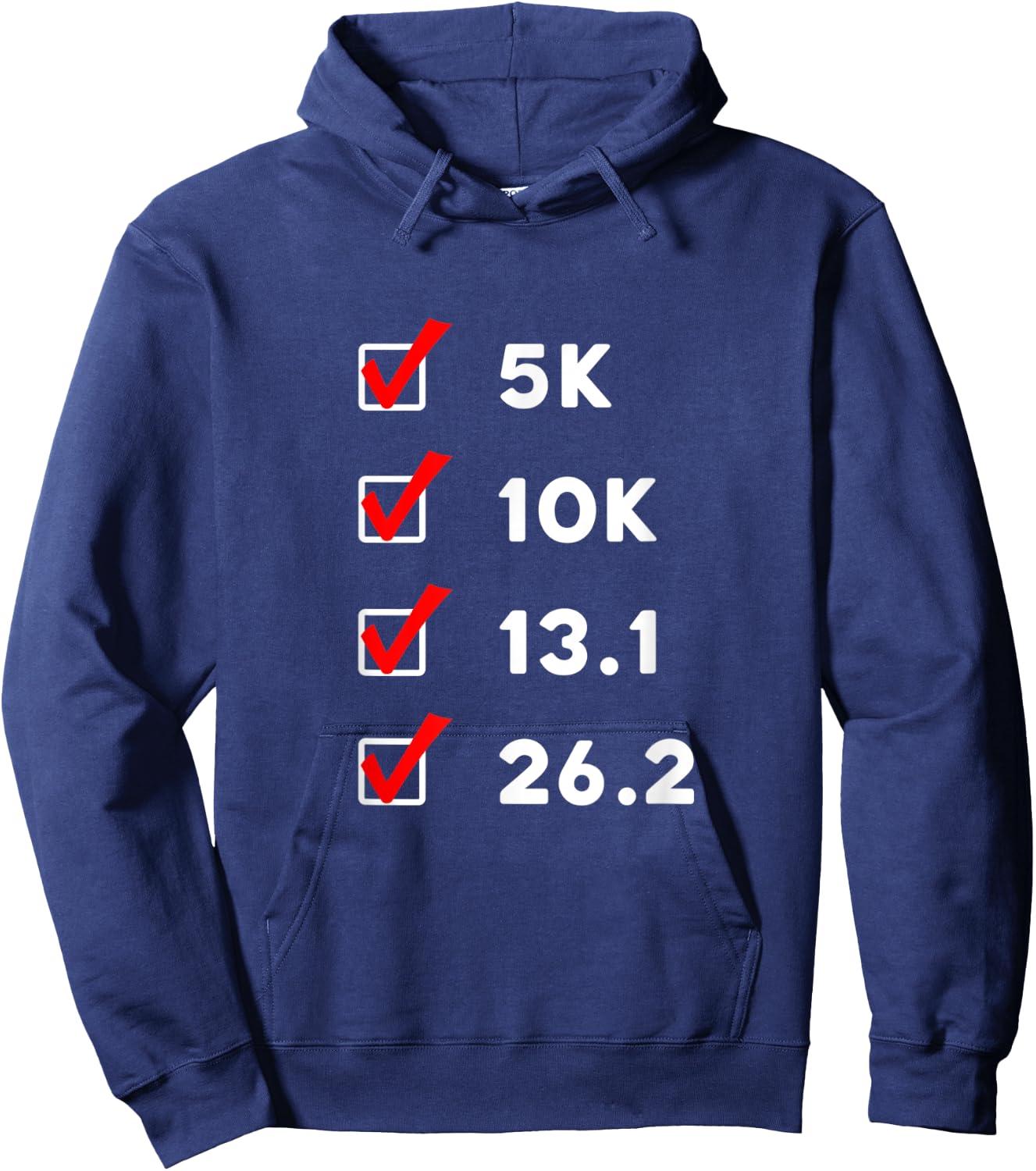 5k 10k 13.1 26.2 Running Lover Road Race Runner Achievement Hoodie - Hoodie | Navy