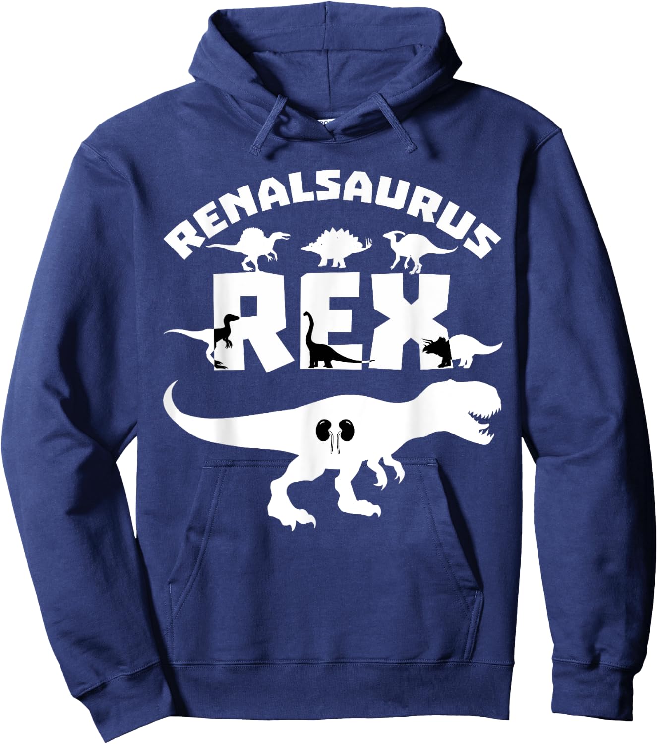 Dialysis Nurse T-Rex Nephrology Renal Nursing RN Dinosaur Hoodie - Hoodie | Navy