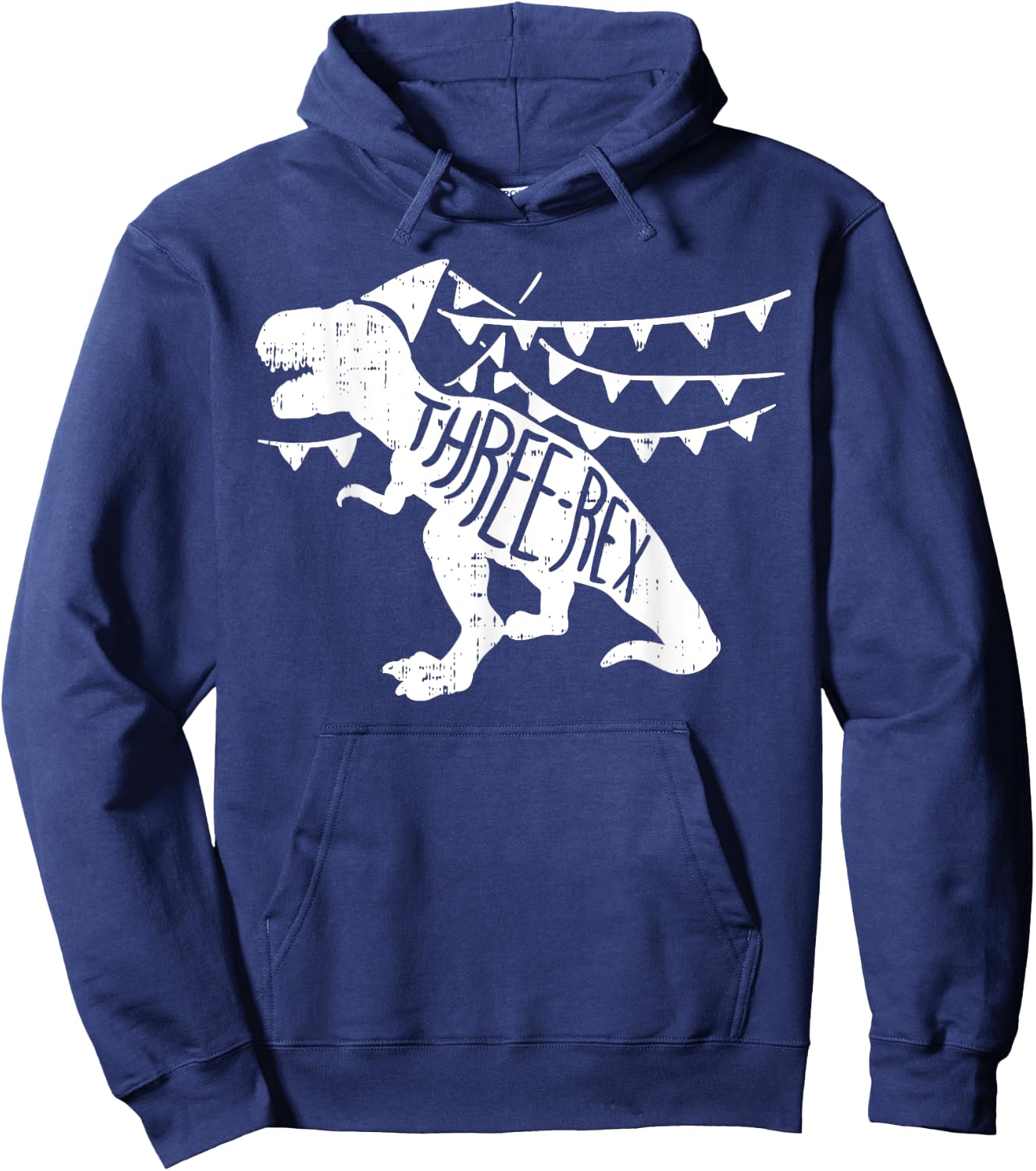 Three Rex Funny Trex Dinosaur 3rd Birthday Party Kids Hoodie - Hoodie | Navy