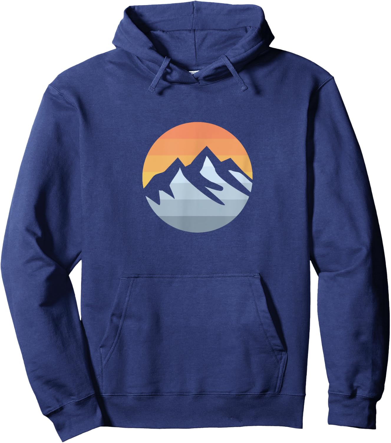 Mountain Sunset Outdoor Hiking Retro Hoodie - Hoodie | Navy