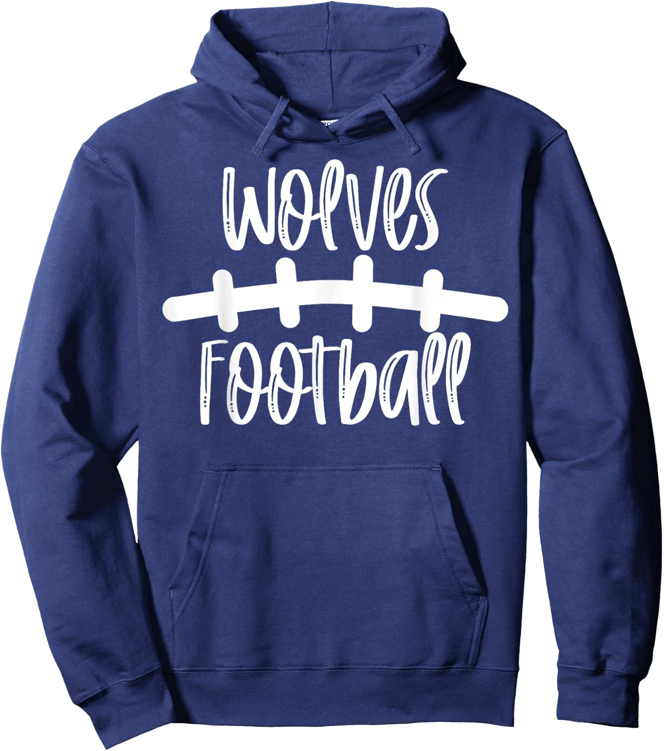 Wolves Football School Spirit Team Mascot Game Night Hoodie - Hoodie | Navy