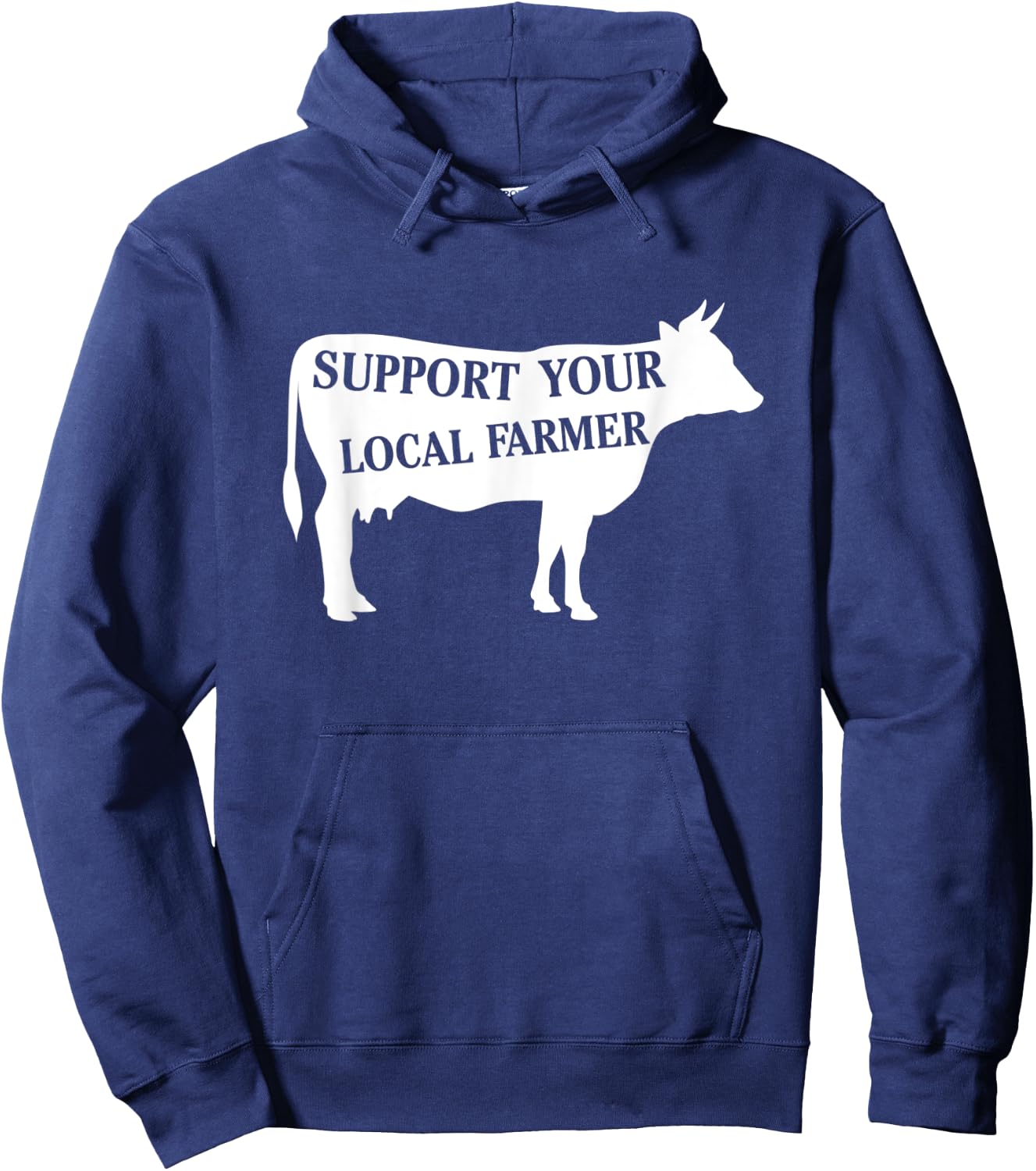 Support Your Local Farmer Cow Hoodie - Hoodie | Navy