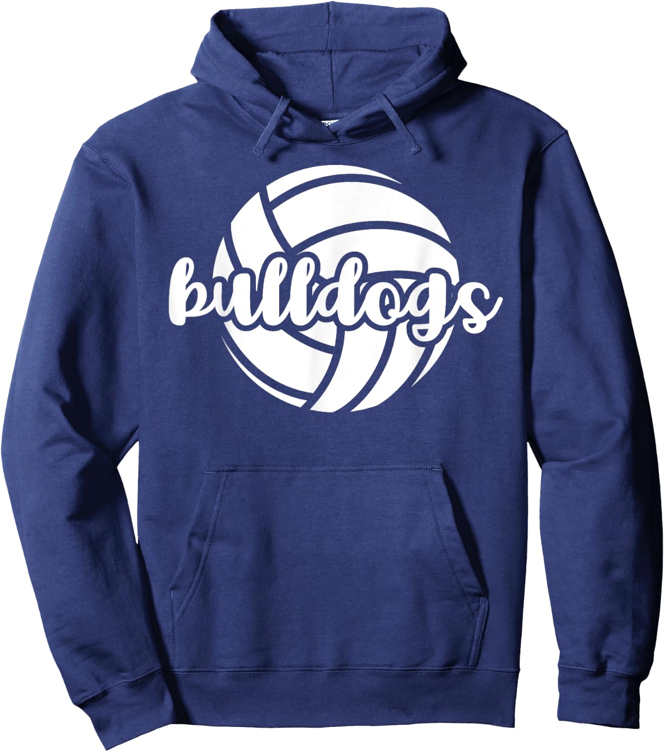 Bulldogs Volleyball Team Mascot School Spirit Game Night Hoodie - Hoodie | Navy