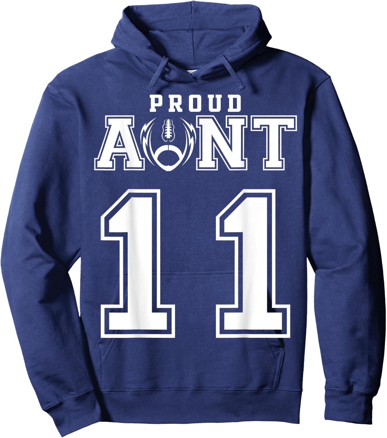 Custom Proud Football Aunt Number 11 Personalized Hoodie - Hoodie | Navy