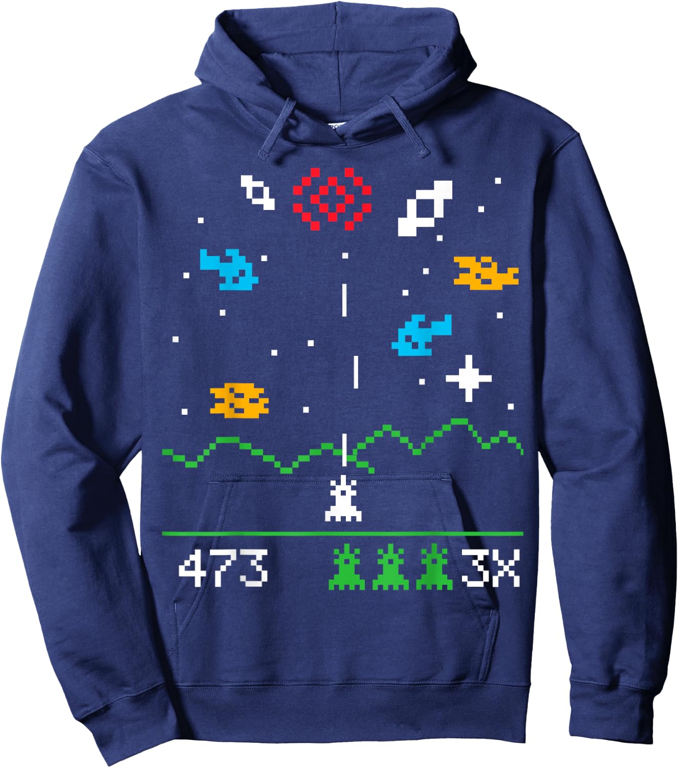 Sheldon Nerdy Vintage Astro Attack Video Gamer Geek Gift Hoodie - Hoodie | Navy
