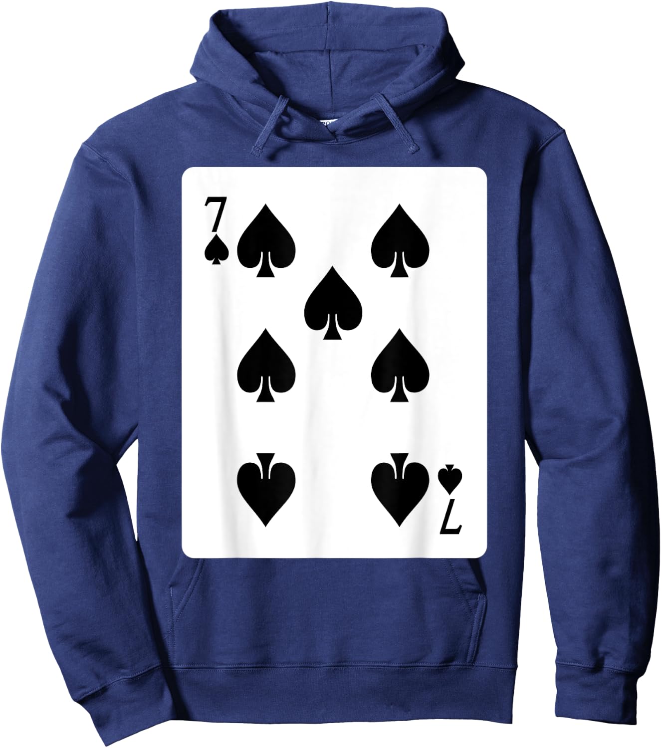 Seven Of Spades Playing Card Group Costume Poker Player Hoodie - Hoodie | Navy