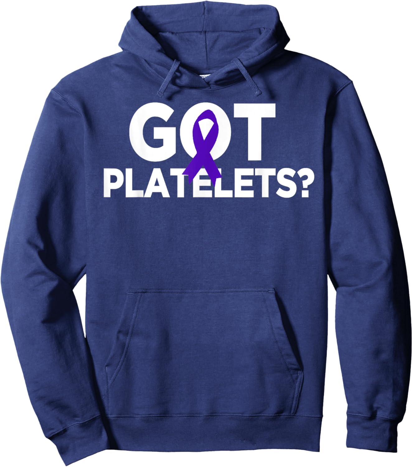 Got Platelets Purple Ribbon ITP Awareness Hoodie - Hoodie | Navy