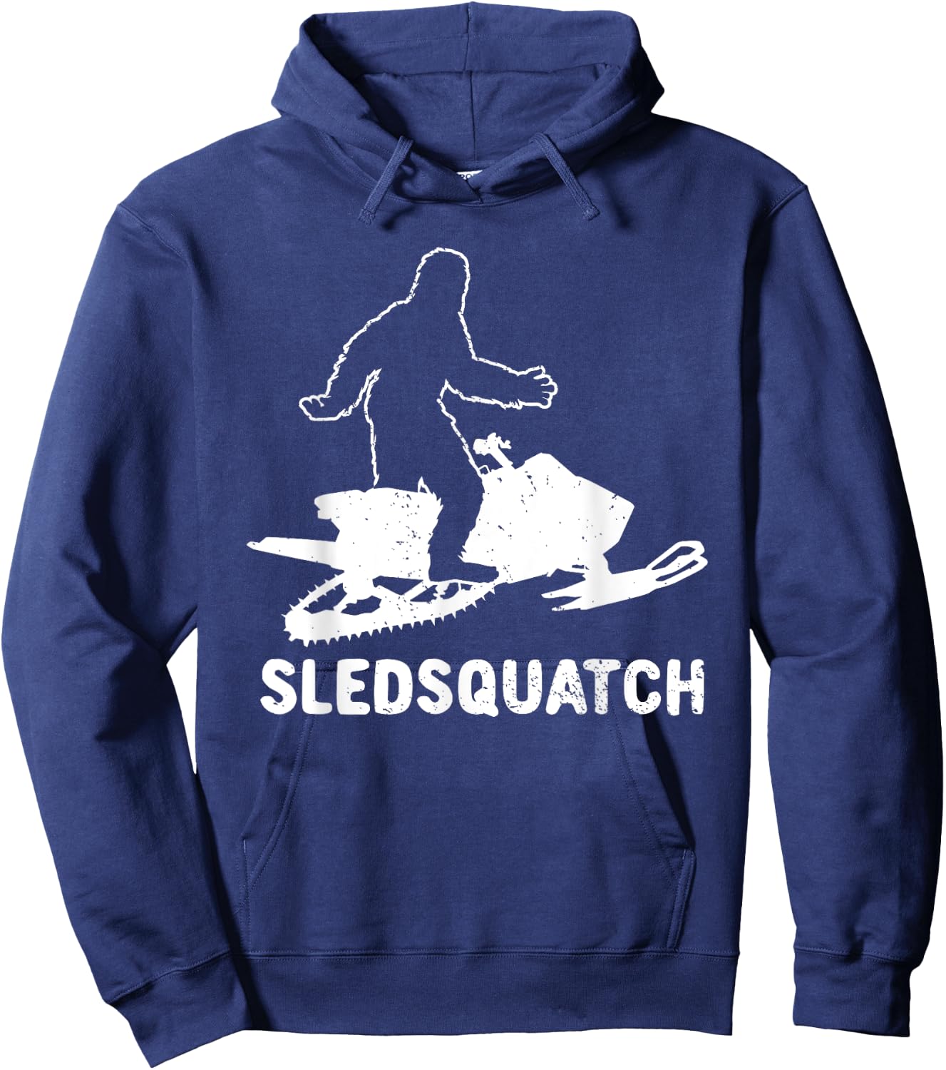 Bigfoot Snowmobile Riding Sasquatch Snowmobiling Racing Hoodie - Hoodie | Navy