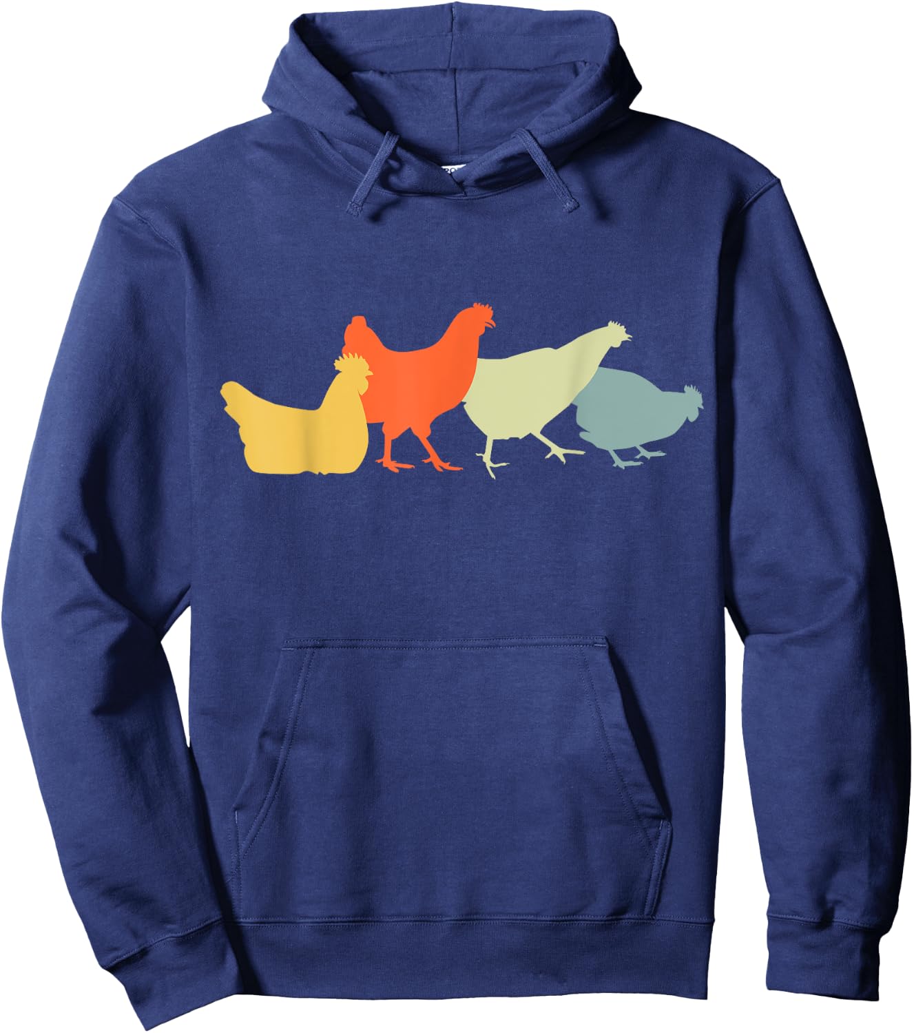 Retro Chickens Hoodie - Hoodie | Navy