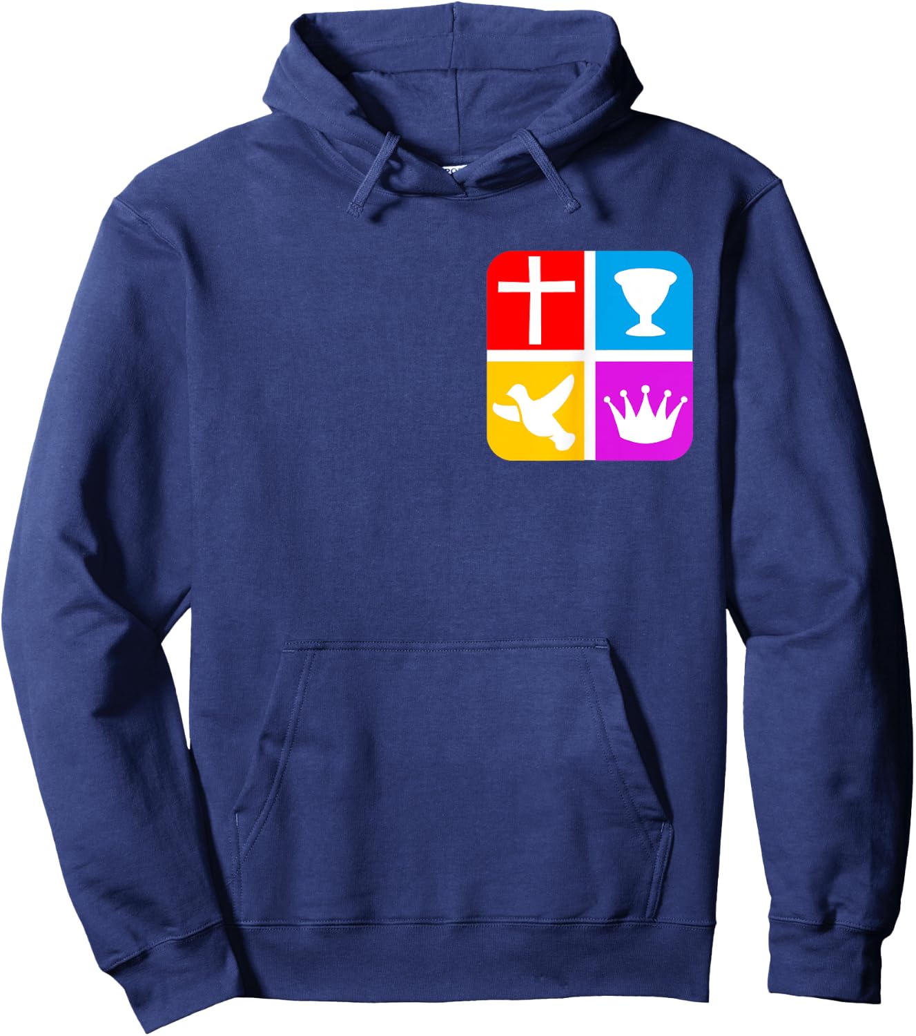 Foursquare Gospel Pentecostalism Church Logo Christianity Hoodie - Hoodie | Navy