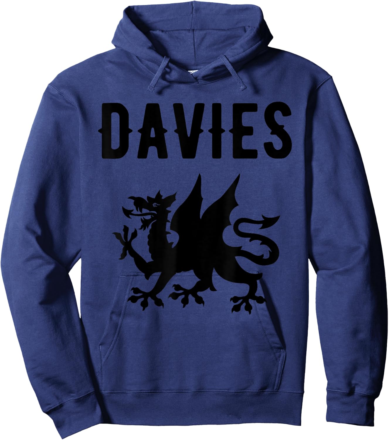 Davies Surname Welsh Family Name Wales Heraldic Dragon Hoodie - Hoodie | Navy