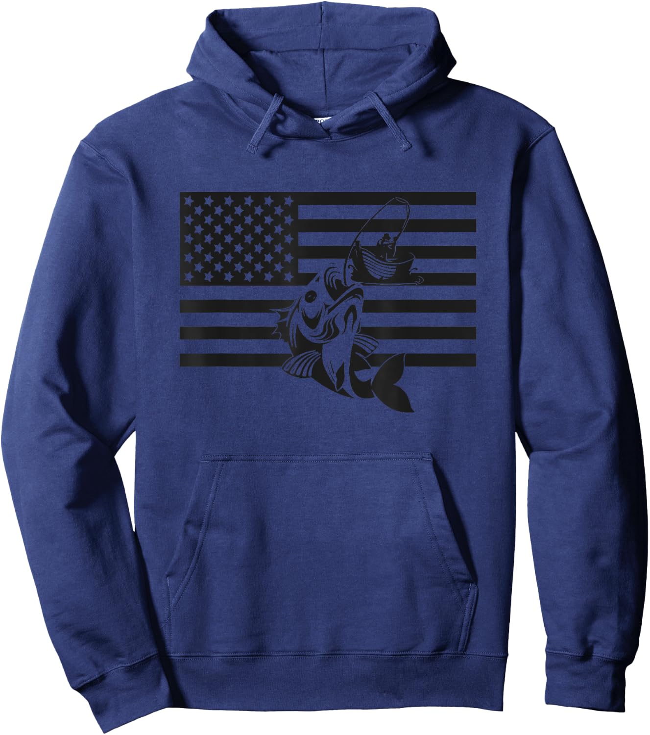 American Flag Fishing Apparel - Fishing Hoodie - Hoodie | Navy