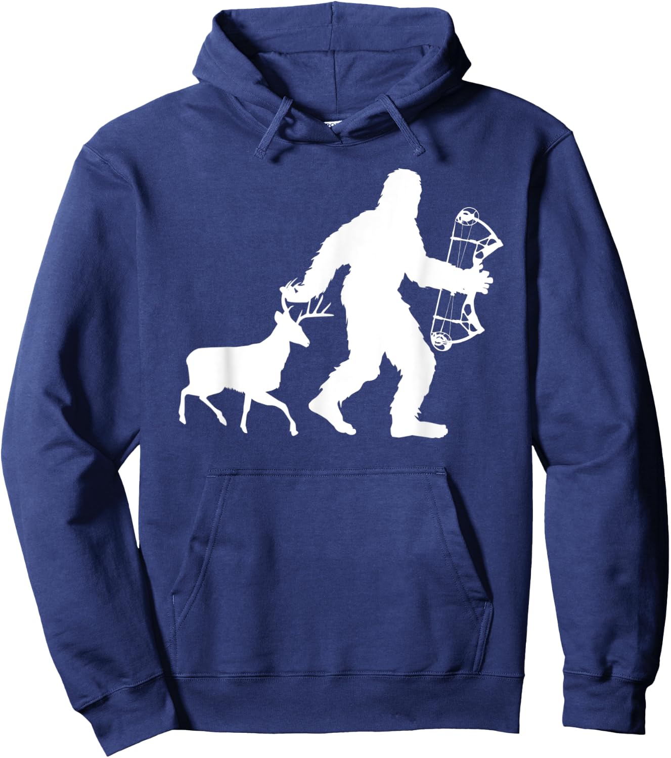 Deer Bow Hunting Bigfoot Deer Hunter Crossbow Sasquatch Cool Hoodie - Hoodie | Navy