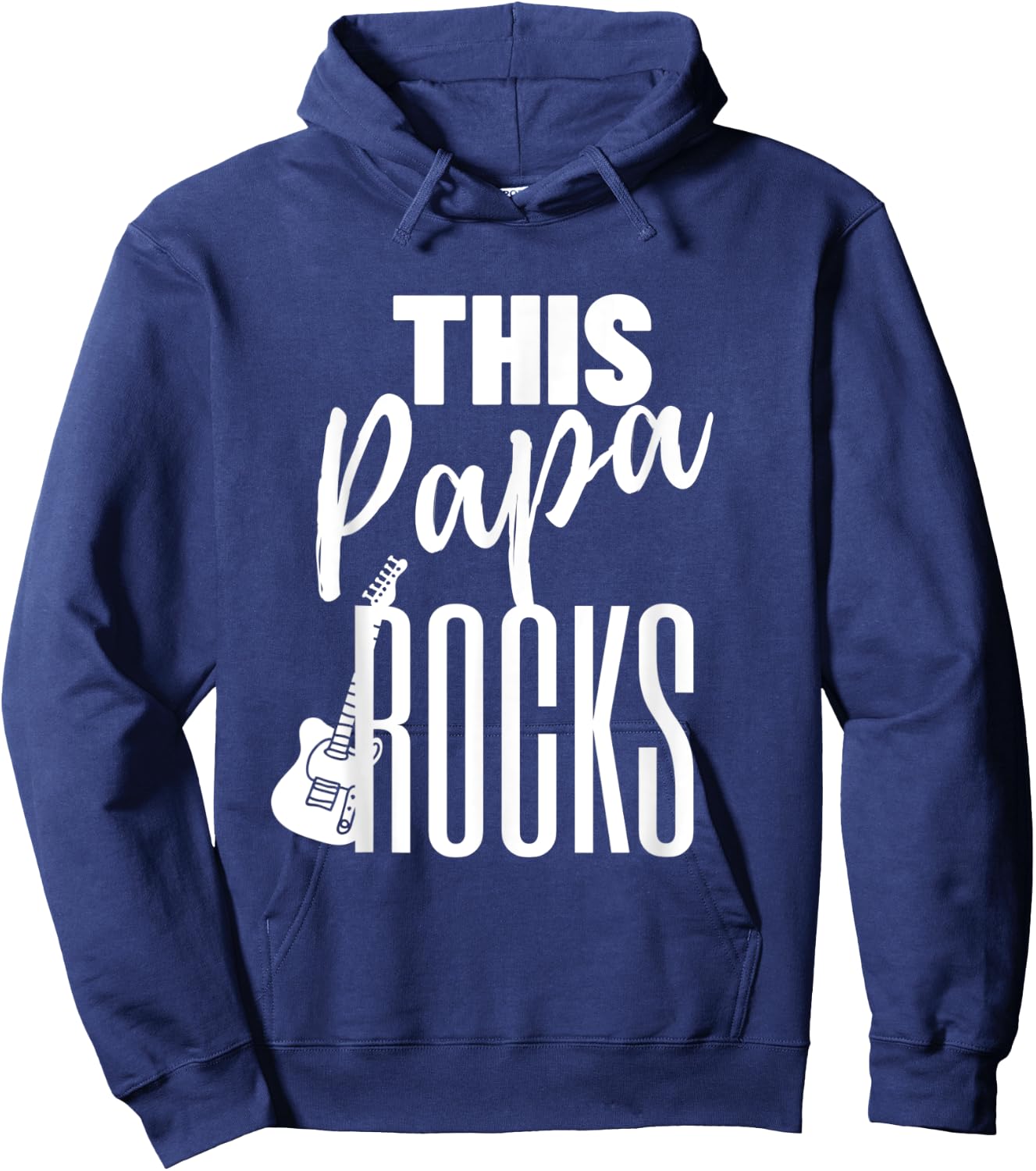 This Papa Rocks Guitar Player Rock n Roll - Guitar Hoodie - Hoodie | Navy
