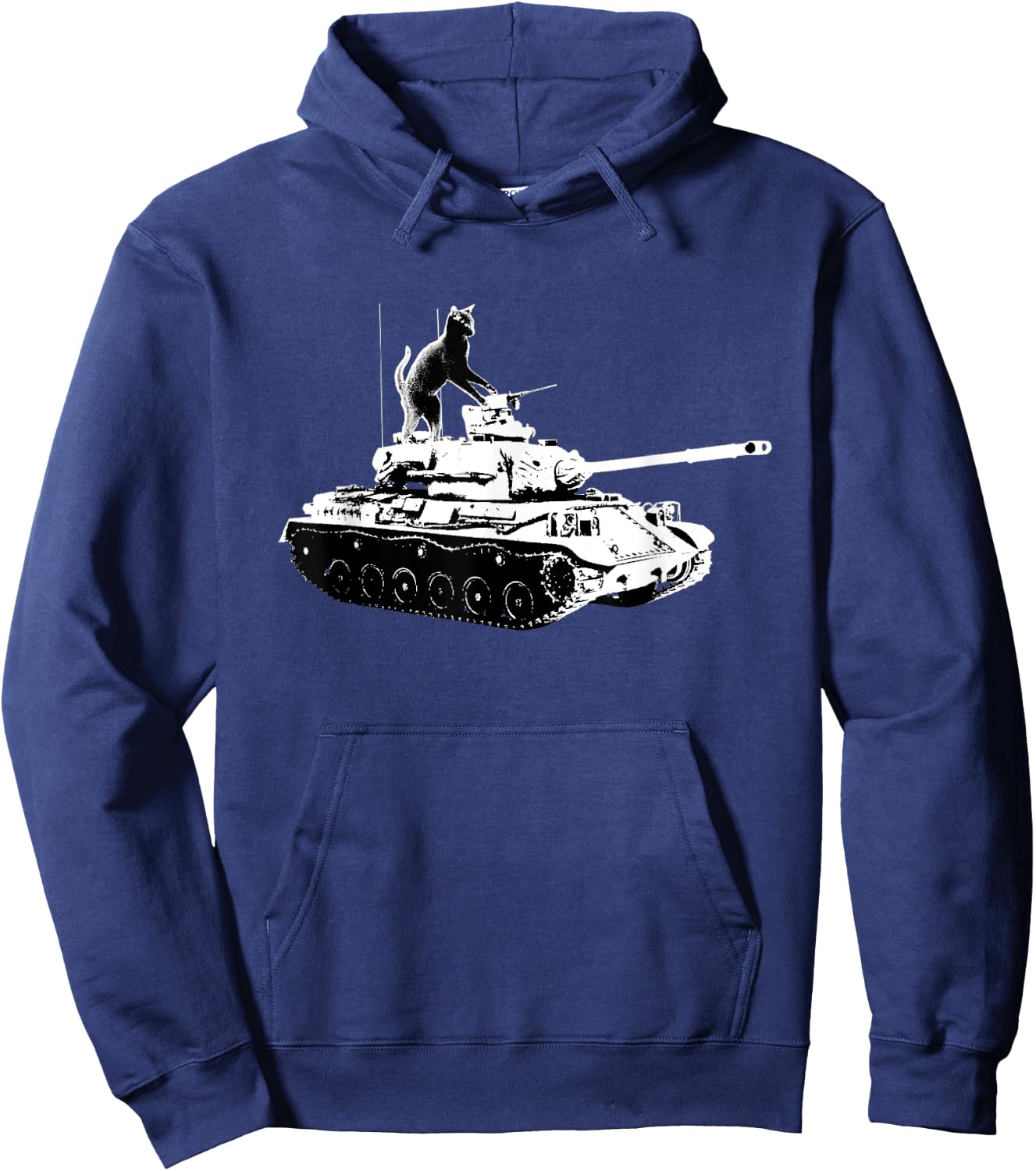 Army Tank Cat Military Funny Kitty Cat Pet Lovers Men Women Hoodie - Hoodie | Navy