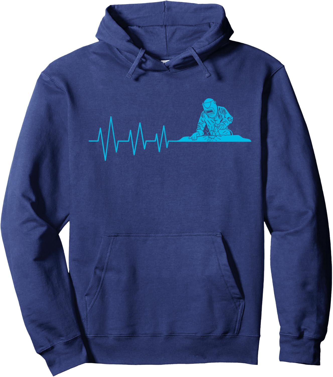 Welder Heartbeat Funny Metalworker Welding Welders Gift Men Hoodie - Hoodie | Navy