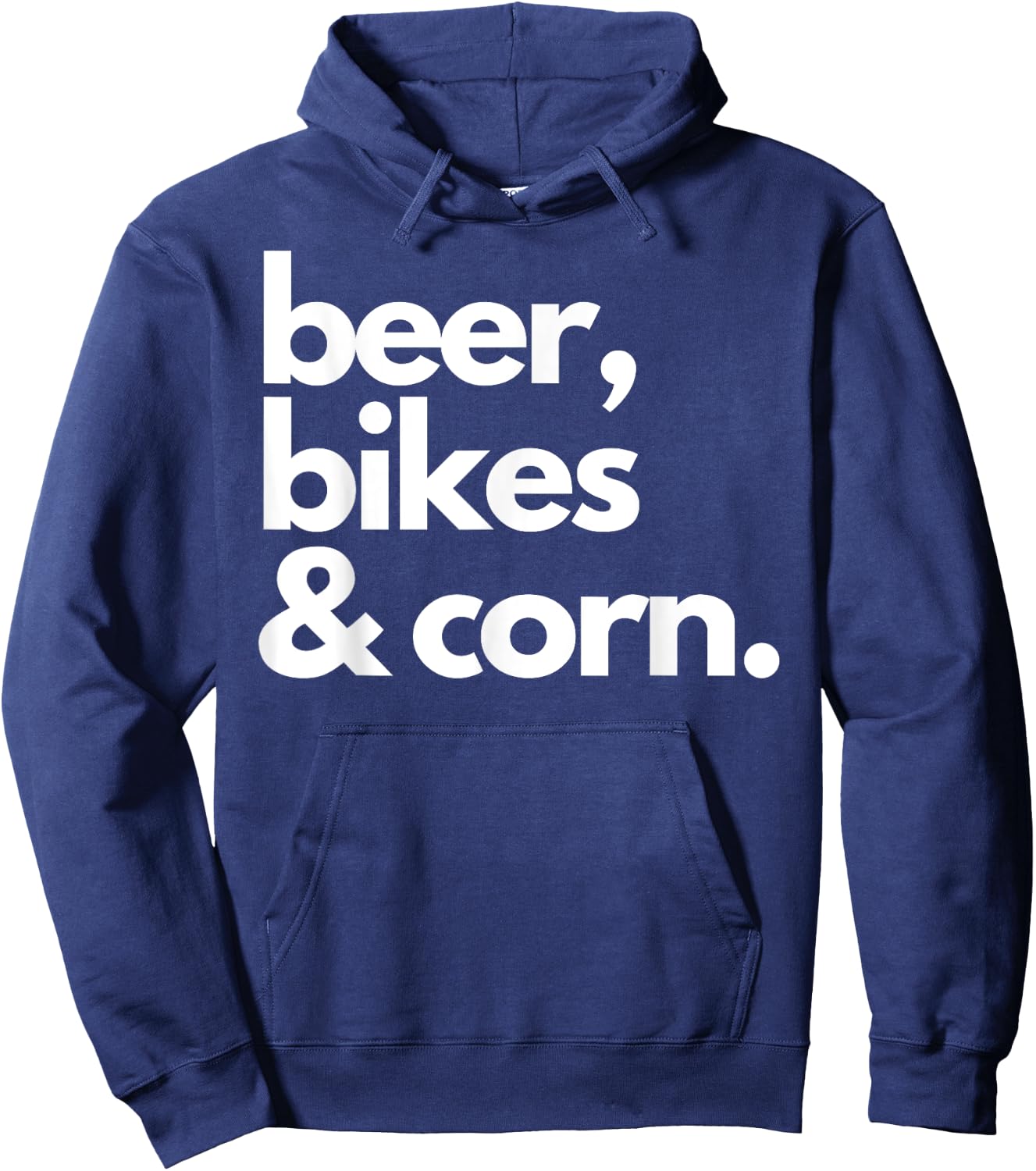 Beer, Bikes & Corn Funny Iowa Bicycle Love Biking Hoodie - Hoodie | Navy