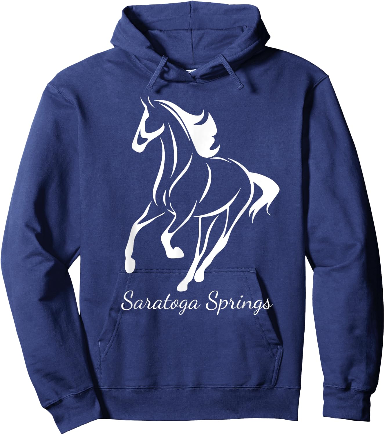 Saratoga Springs Upstate New York Horse Racing Hoodie - Hoodie | Navy