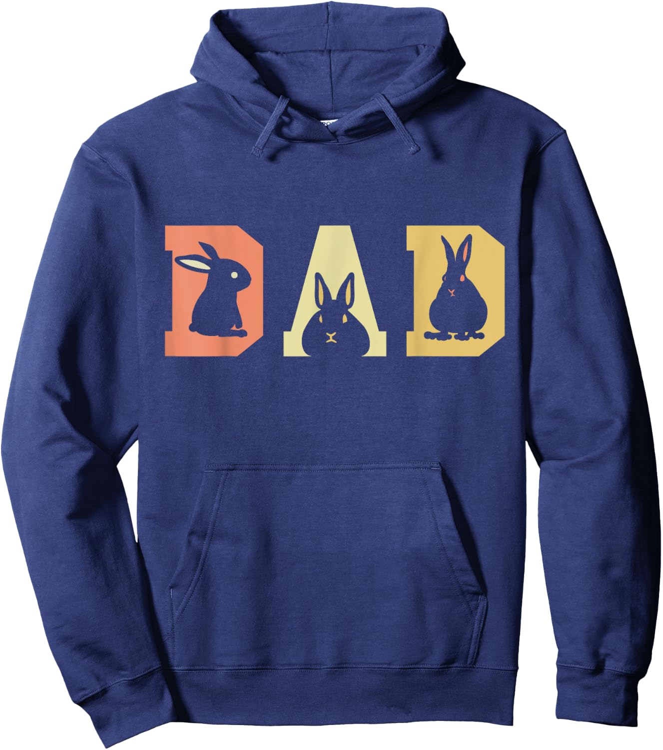 Rabbit Dad Best Dad Ever Fatherhood Bunny Lover Bunnies Hoodie - Hoodie | Navy