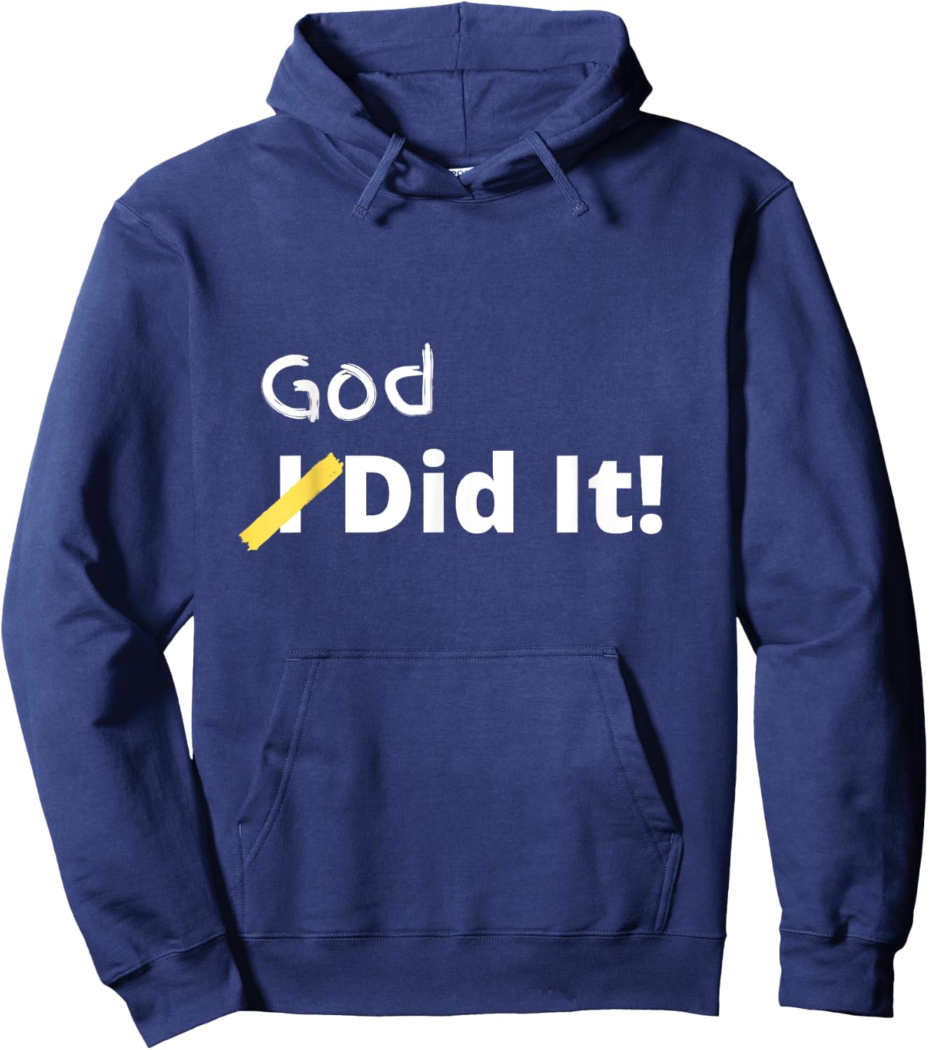 Cunningham God Did It Christian Black Small Letter Print Hoodie - Hoodie | Navy